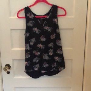 Market & spruce blue floral blouse